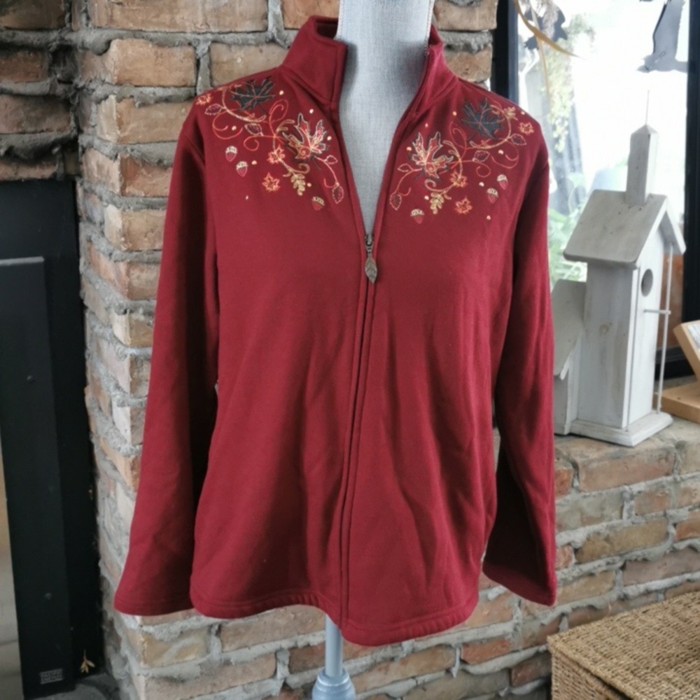 Tradition vintage cozycore fallvibes zippered cardigan. Size 12 (M)